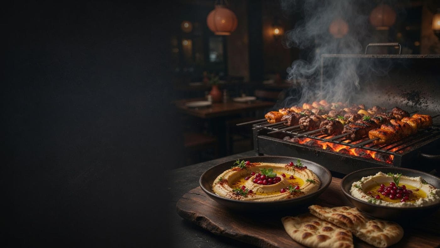 Charcoal grill scene — illustrative AI-generated demo image
