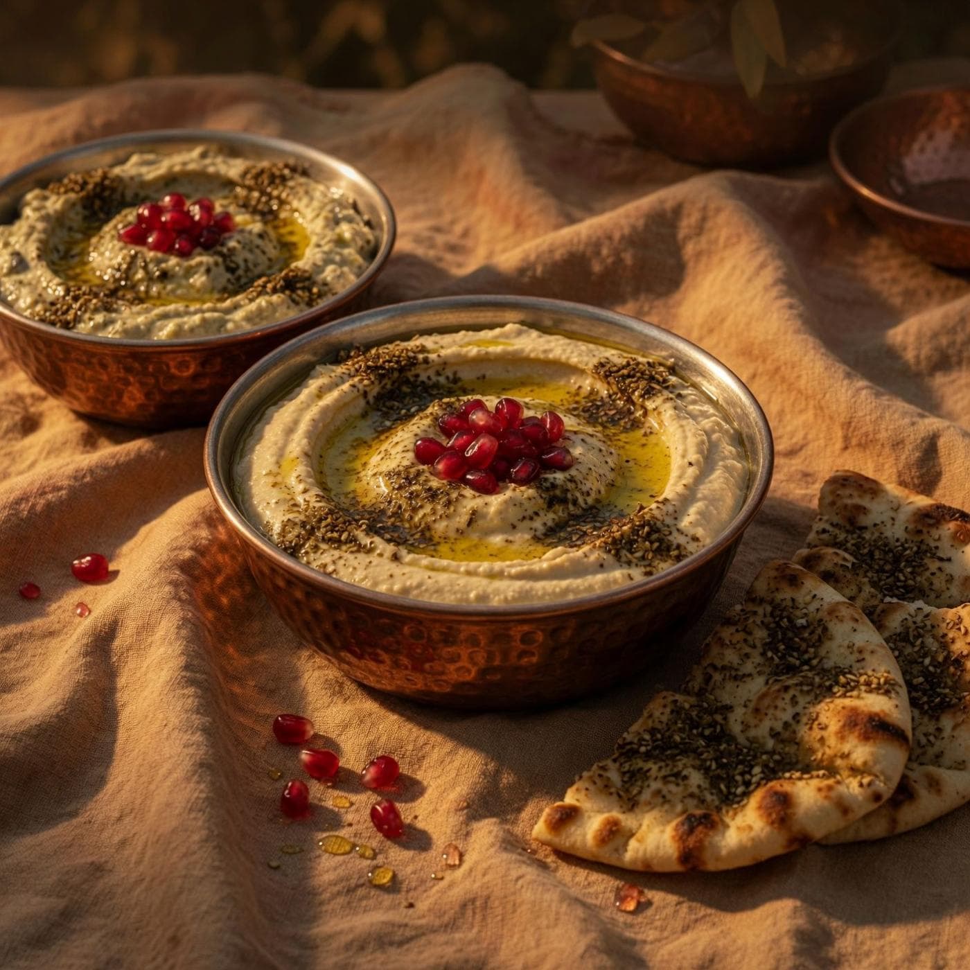 Mezze table — illustrative AI-generated demo image