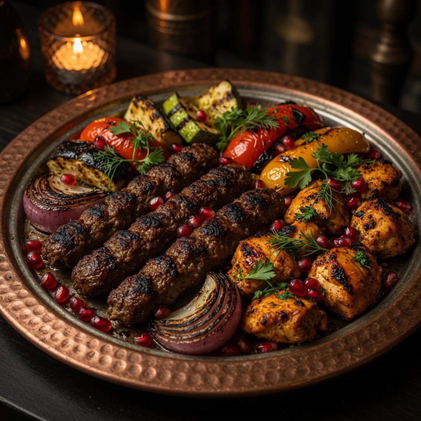 Grilled dishes — illustrative AI-generated demo image