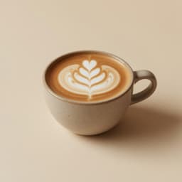 A cortado with a poured rosetta