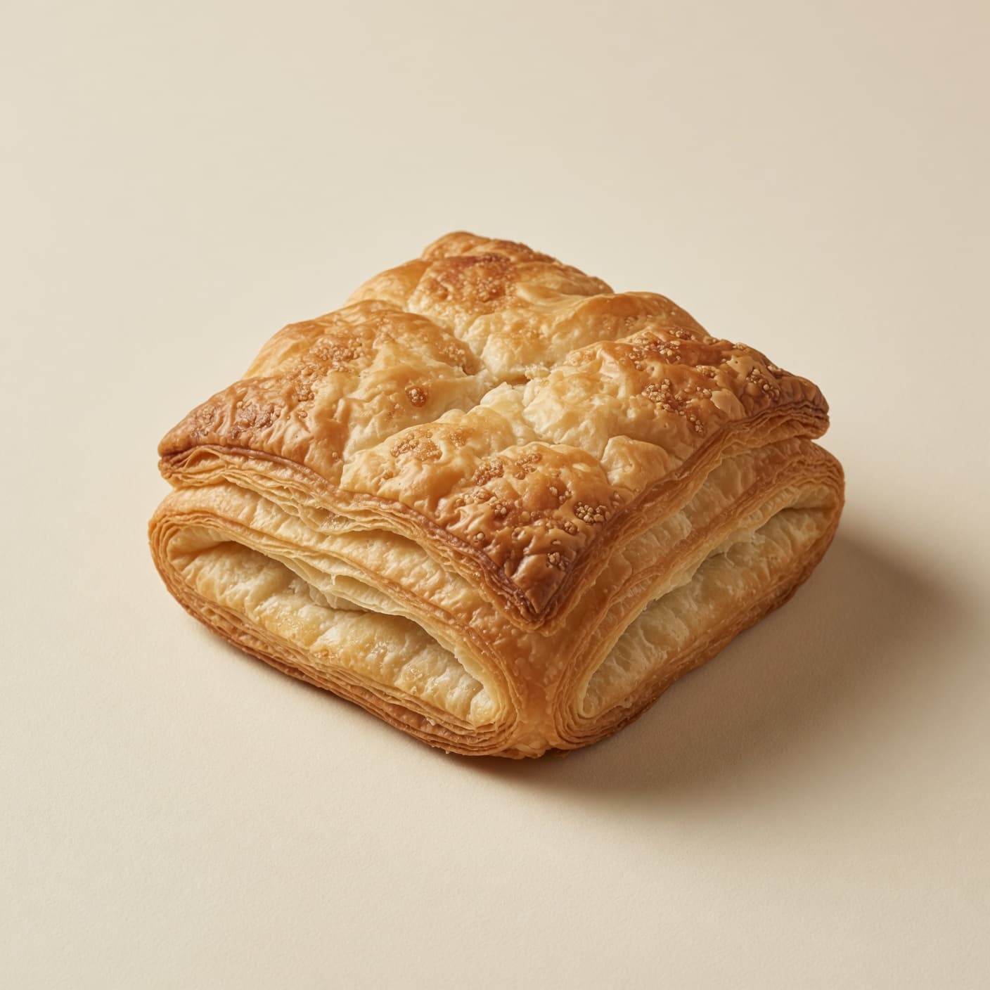 A sesame puff, folded and baked