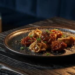 Lamb dumplings in brown butter with sumac and a spoon of yoghurt