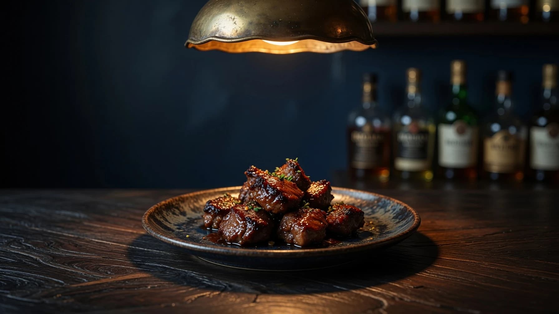 One plate, charred and still steaming, whatever the kitchen had left