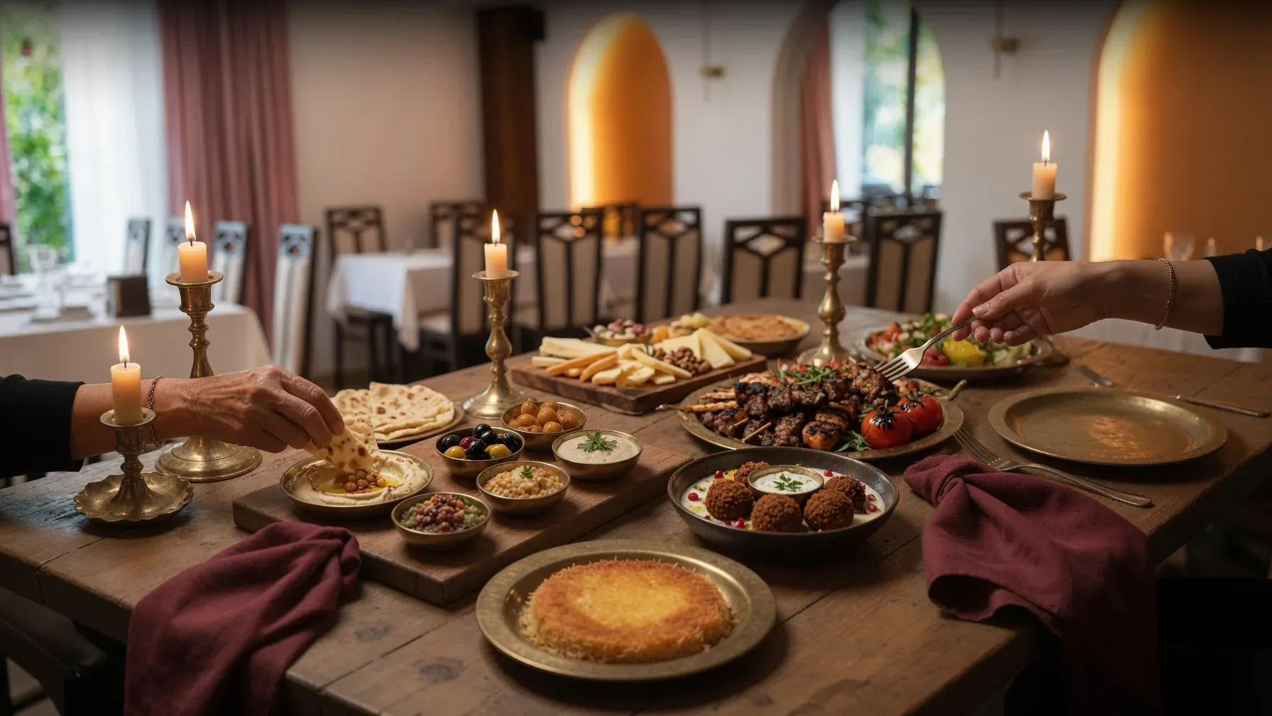 A shared table at Derian Restaurant in Yerevan